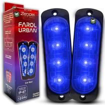 Par Farol Strobo Led Azul Policia Ambulância Viatura Emergência 12/24V Urban Zendel