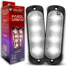 Par Farol Strobo Led Branco Policia Ambulância Viatura Emergência 12/24V Urban Zendel