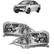 Par farol toyota etios 2013 a 2018 cromado Par farol toyota etios 2013 a 2018 cromado