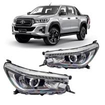 PAR Farol Toyota Hilux Led E Drl Dianteiro 2016 17018 A 2019