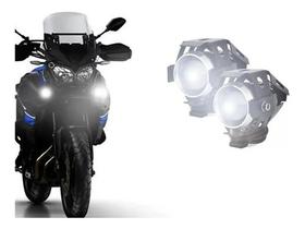 Par Farol U5 Led Auxiliar Moto Alumínio Neblina Milha