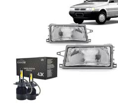 Par farol uno 1991 92 93 a 2003 ld vidro raiada + super led