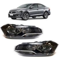 PAR Farol Volkswagen Virtus 2018 2019 20 21 22 com Friso Cromado PAR Farol Volkswagen Virtus 2018 2019 20 21 22 com Friso Cromado