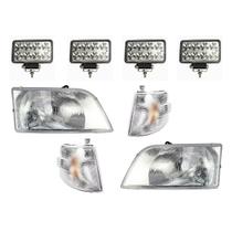Par Farol Volvo Nh12 Bicudo Com Pisca Cristal + 4 Milha Led