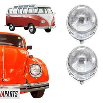 Par Farol Vw Fusca 63/72 Kombi Até 75 Tremendão Aro Cromado