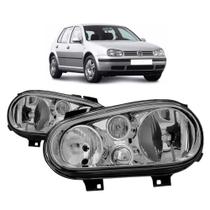 Par farol vw golf 1998 99 00 01 02 03 04 05 2006 crom s/ aux