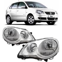 Par farol vw polo 07 08 09 10 11 12 13 14 foco duplo cromado