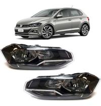 PAR Farol VW Polo 2018 2019 20 21 22 com Friso Cromado PAR Farol VW Polo 2018 2019 20 21 22 com Friso Cromado