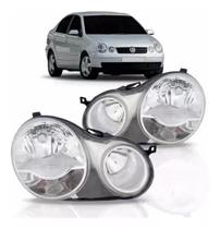 Par farol vw polo hatch sedan 2003 2004 2005 2006 cromado