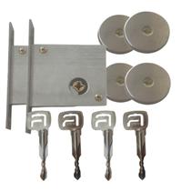 Par Fechadura Trava Auxiliar Pado 11000 com chave Tetra Cromado