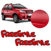 Par Ford Ecosport Freestyle Vermelho Kit Emblema Adesivo