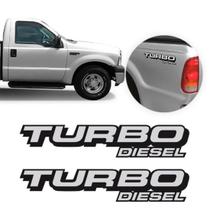 Par Ford F250 Turbo Diesel Caçamba Kit Emblema Adesivo
