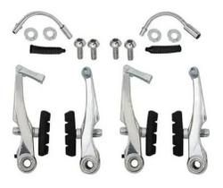 Par Freio V-brake Alumínio Bicicleta Bike Logan Cromado Mtb Par Freio V-brake Alumínio Bicicleta Bike Logan Cromado Mtb