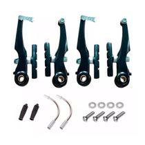 Par Freio V Brake Alumínio Com Sapata Orbital Preto Mtb Bike