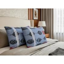 Par Fronha para Travesseiro Malha Estampada 100 Algodão com Ziper50x70cm Par Fronha para Travesseiro Malha Estampada 100 Algodão com Ziper50x70cm