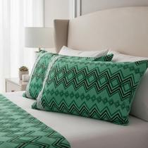 Par Fronha para Travesseiro Malha Estampada 100 Algodão com Ziper50x70cm