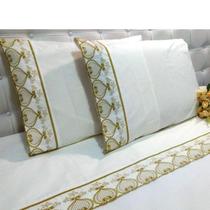 Par Fronhas Bordadas 100% Algodão Percal 200 Fios Richilieu Par Fronhas Bordadas 100% Algodão Percal 200 Fios Richilieu