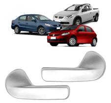 Par Gatilho Maçaneta interna Puxador Gol Voyage Saveiro G5 G6 Prata