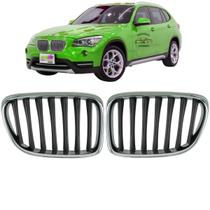 Par Grade Central Cromada Dianteira Bmw X1 2015 16 Par Grade Central Cromada Dianteira Bmw X1 2015 16