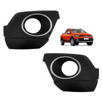 Par Grade Moldura Farol Milha Com Aro Prata Saveirocross G6 2014 2015 2016