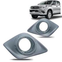 Par Grade Moldura Farol Milha Hilux 2017 Com Furo