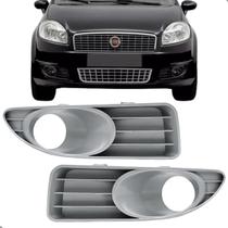 Par Grade Moldura Farol Milha Linea 2009 10 11 12 2013 2014 Cinza