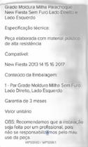 Par Grade Moldura Milha Sem Furo New Fiesta 2013 14 A 2017