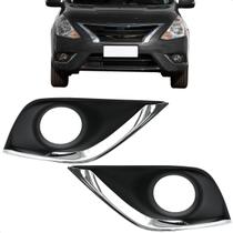 Par Grade Moldura Tela Milha Versa 2015 16 17 18 2019 2020 2021 Cromado