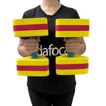 Par Halteres Aquáticos Hidroginástica em EVA DF1107-AM 3 à 4kg Amarelo e Vermelho Dafoca Sports