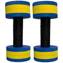 Par Halteres de Hidroginástica Redondo DF4015-AZ 1-2Kg Azul/Amarelo Dafoca Sports