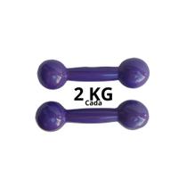 Par Halteres Emborrachado Lilás 2 Kg Fitness Musculação