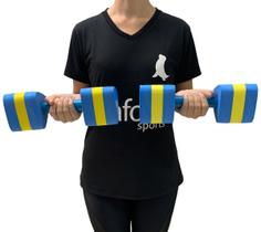 Par Halteres Fisioterapia Aquática Natação Em EVA DF1092 M 2 a 3kg Dafoca Sports Azul/Amarelo