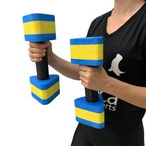 Par Halteres Hidroginástica Natação Hidroterapia em EVA 2 A 3 Kg DF4012-AZ Azul/Amarelo Dafoca Sports