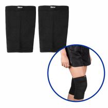 Par Joelheira Elástica Ortopédica Preta Mercur Apoio e Compressão Muscular