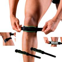 Par Joelheira Sub Patelar Ajustável Para Condromalacia Artrose Desgaste c/ Silicone Neoprene COR:PRETO