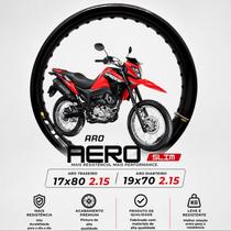 Par jogo aro aero slim bros 125 150 160 19x70 2.15 17x80 2.50 36f preto brilhante