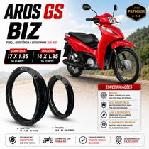 Par jogo aro modelo gs 17x1.85 / 14x1.85 biz 110 125 preto brilhante Par jogo aro modelo gs 17x1.85 / 14x1.85 biz 110 125 preto brilhante