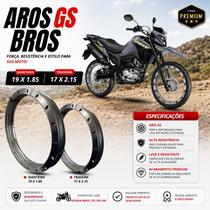 Par jogo aro modelo gs 19x1.85 / 17x2.15 15t bros 125 150 160 prata cromado