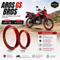 Par jogo aro modelo gs 19x1.85 / 17x2.15 15t bros 125 150 160 vermelho verniz