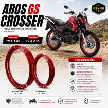 Par jogo aro modelo gs 19x1.85 / 17x2.15 crosser 150 vermelho verniz