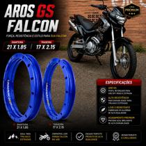 Par jogo aro modelo gs 21x1.85d / 17x2.15t falcon 400 azul Par jogo aro modelo gs 21x1.85d / 17x2.15t falcon 400 azul