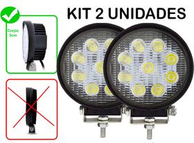 Par kit 2 Farol De Milha 9 Leds Off Road Redondo 27w 12v 24v Carro 4x4 Troller Suv Trator Moto Universal Longo Alcance Par kit 2 Farol De Milha 9 Leds Off Road Redondo 27w 12v 24v Carro 4x4 Troller Suv Trator Moto Universal Longo Alcance
