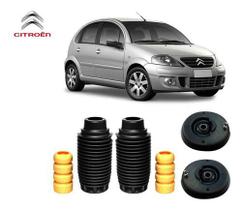 Par Kit Coxim Batente Amortecedor Dianteiro Citroen C3 2002 2003 2004