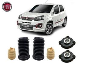 Par Kit Coxim Batente Coifa Amortece Dianteiro Fiat Novo Uno 2017 2018 2019