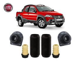 Par Kit Coxim Batente Coifa Amortecedor Dianteiro Fiat Strada Adventure 2012 2013 2014