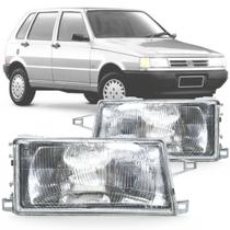 Par Kit Farol Dianteiro Fiat Uno Fiorino Elba Premio 91 92 94 96 98 2000 2002 2004 com Lente em Vidro Par Kit Farol Dianteiro Fiat Uno Fiorino Elba Premio 91 92 94 96 98 2000 2002 2004 com Lente em Vidro
