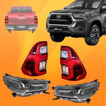 Par Kit Iluminação Hilux Srx 2021 Full Led Farol + Lanterna