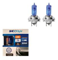 Par Kit Lâmpadas Super Branca H4 8500k Farol Alto E Baixo.