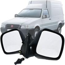 Par Kit Retrovisor Espelho Fiat Fiorino 98 2000 2002 2004 2006 2008 2010 2012 2014 com Controle Interno Dobrável