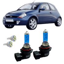 Par Lâmpada Farol De Milha LED Super Branca 4300K HB4 Carro